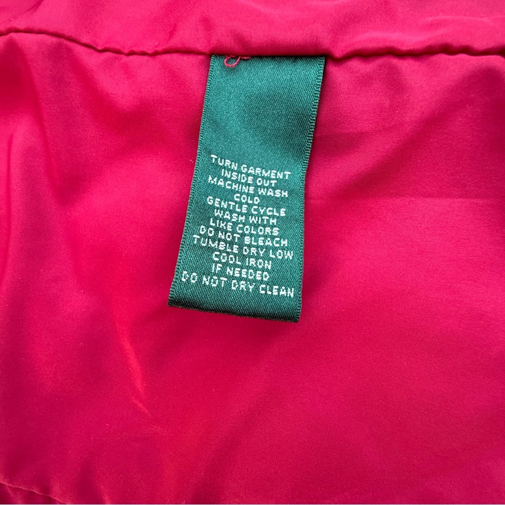 Lauren Ralph Lauren Black Quilted Vest with Red Trim - Picture 6 of 6